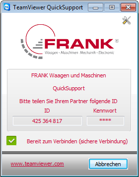 FRANK - Team Viewer Fernwartungssoftware